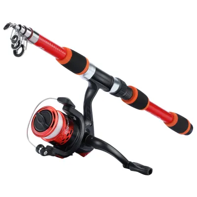 sougayilang 1.8m Fishing Rod Set Full Set Fishing Rod and Reel Set Fish rods Telesscopic Fishing Rod Fishing Rod and Fishing Reel and Fishing Line and Fishing Accessories