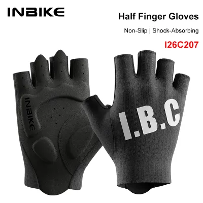 Găng tay đạp xe INBIKE loại bán ngón thấm hút tốt chống sốc dành cho xe đạp MTB thể thao mùa hè không phân biệt giới tính