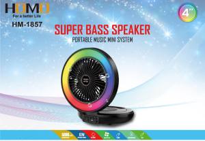 JHC HM-1857 Folding Gear Shifting Fan Wireless Portable Outdoor Rechargeable RGB Color Light Bluetooth Speak