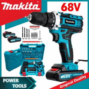 MAKITA 168V Heavy Duty Cordless Drill Impact Drill Electric Screwdriver Brushless Power Tool 2 Battery Set