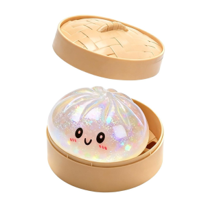 [SG] 2026 Glitter Dumpling Squishy 8cm Stress Relief Toy Glitter for Office Home Relaxation Dumpling + Steamer Set