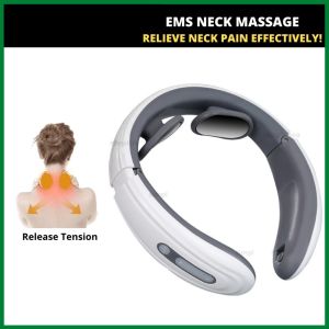 🔰 FLASH SALE : Smart Neck Massager EMS Wireless Cervical Spine Pain Stress Relief Tool Infrared Heat Vibration