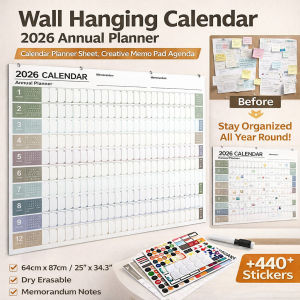 🚀 Boost Efficiency【✅ Easy Planning】📅2026 Planner Ready/English Wall Calendar 2026 Full Year Minimalist Design Yearly Schedule Organizer - Wall Calendar/Yearly Planner/Home Office/Desk Schedule