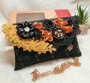 Putra Sukapura Clutches Pesta Fashion Tas Wanita Cantik Party Clutch Anyaman Full Brokat New