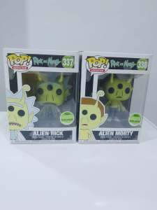 Funko Pop! Animation Rick and Morty Alien Rick and Alien Morty Figures 337 338