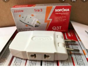 [HCM]Phích cắm nối 1 chia 3 thông minh SOPOKA Q3A trắng.HÒA PHÁT