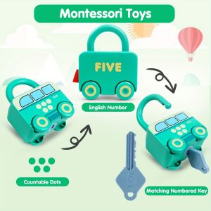 6pcs Lock and Key Preschool Learning Toys - Develop Math Skills Counting Matching and Problem-Solving Abilities for Toddlers Perfect for Easter Christmas and Birthday Gifts