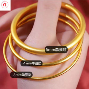 XT đồ trang sức Hàn Quốc 24K Frosted Vòng đeo tay không phai Nam Nữ 916 mạ vàng ban đầu