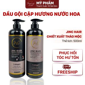 Dầu gội xả cặp JinC Hair hương nước hoa chiết xuất thảo mộc phục hồi tóc hư tổn 800ml