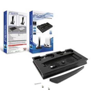 🔥🔥【SG Ready Stock】 PS5 Stand with 2 Dual Fast Cooling Fans dual controller charger docking station