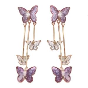 Alloy Drop Earrings Butterfly Earrings Party Long Tassels Earrings Dangle Earring Party Gift for Girls