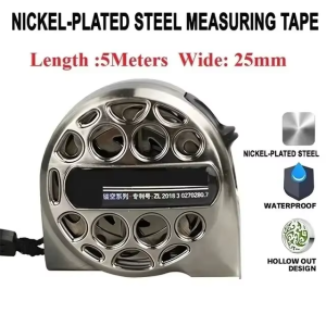ApeaxFortis-Stainless Steel Hollow Out Measuring Tape 7.5m 5m 10m x 25mm Water Resistant