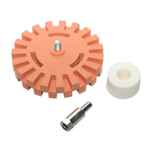 Multipurpose 4" Pneumatic Rubber Polishing Disc Adhesive Residues Cleaner Decal Removers Eraser Wheel with Drill Adapter