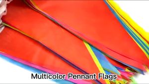 100 Meters 150pcs Triangle Flags Colorful Fiesta Flag Rainbow Pennant Banner Celebrate Party Decor COD