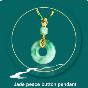 Hetian Jade Peace Button Necklace Jade Pendant Necklace Rich Continuous Necklace Charm Lucky Jewelry Birthday Gift