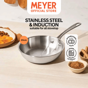 Meyer White Steel Series Stainless Steel Induction Cookware Frying Pan - 20cm