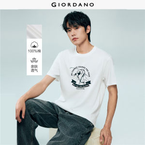 Giordano Beau Monde Men 100% cotton sporty outdoor graphic print tee Free Shipping 13096223