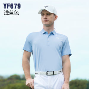PGM Golf Casual Style Men Short Sleeved Polo Shirt Breathable Hole Design Dry Fit Sport Clothing for Summer Outdoor Activities