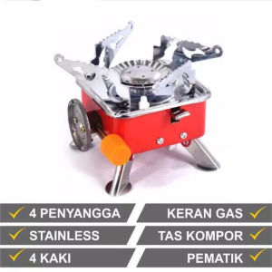 Promo PAKET Kompor Camping Gas Model Kotak Mini + GAS Kaleng Portabel Stove Mini Alat Masak Gunung TERBARU Modern