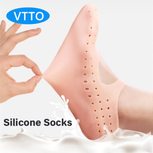 VTTO 1 Pair Silicone Foot Chapped Care Tool Moisturizing Gel Heel Socks Cracked Skin Care Protector Pedicure Health Monitors Massager