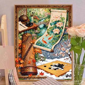 New High-end DIY Full Drill Diamond Painting Embroidery Kit for Home Decor with Round Diamonds and Canvas