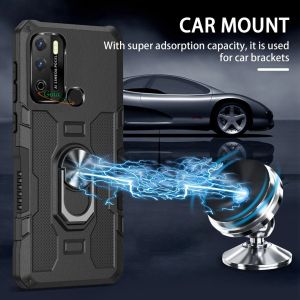 Casing Untuk INFINIX HOT 9 PLAY /HOT 10 PLAY /HOT 11 PLAY Premium Hardcase Ring Armor Robot Case Kickstand Hybrid/Ring Holder