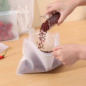 【 Reusable 】 Food Storage Bag Fruit and Vegetable Food Sealed Bag with Double Zipper Leak Proof Storage Bag