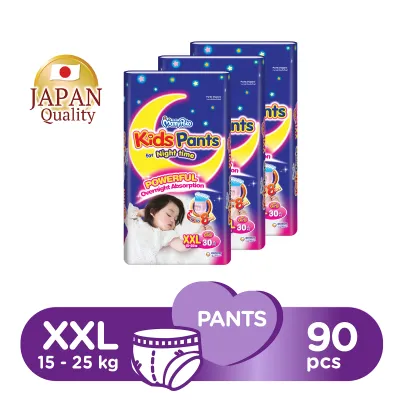 Mamypoko Kids Pants Premium Baby Diapers [GIRL] XXL30 (3 Packs) (15 - 25kg)