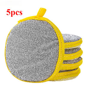 5Pcs Double Side Dishwashing Sponge Dish Washing Brush Reusable Pots Wipes Pans Cleaning Cloth Kitchen Cleaning Tools