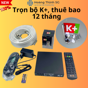 Combo trọn bộ đầu thu HD K+ 12 tháng thuê bao bộ dầu thu k+ chảo dây cáp phụ kiện gắn chảo đầy đủ