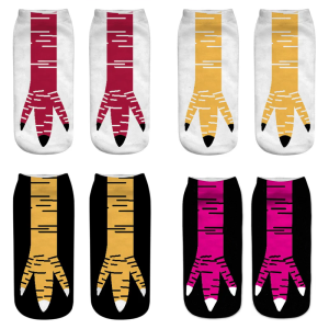 Quirky 3D Printed Chicken Claw Ankle Socks for Men and Women Funny Animal Paws Pattern Short Socks Halloween Party Gift
