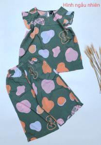 [FREESHIP+QUÀ] ĐỒ BỘ TOLE LANH LỬNG TAY CÁNH TIÊN CỔ TRÒN VNXK F21 (47-74KG) Chất vải tole loại 1 mềm mịn thoáng mát họa tiết dễ thương tặng kèm cột tóc xinh 10k