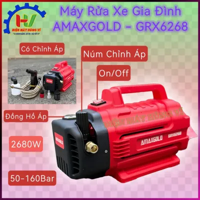 Máy Rửa Xe Gia Đình AMAXGOLD - GRX6268 (Có Chỉnh Áp). Công Suất 2680W. Phụ Kiện Tốt. Bảo Hành 1 Năm