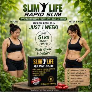 SLIM LIFE RAPID SLIM 30 CAPSULES/BOX THE BEST SLIMMING PILLS IN THE WORLD (EXPIRY DATE 2028) 100% GENUINE