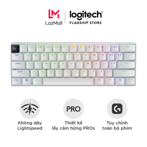 Bàn phím game không dây Logitech G PRO X 60 LIGHTSPEED - Phím cơ Siêu nhỏ gọn TKL 60% dành cho máy tính Windows LIGHTSYNC RGB Mũ phím nhựa 2 lớp PBT switch GX Tactile