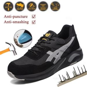 (COD 3 Days Delivery）Men Safety Shoes Steel Toe Cap Anti-smashing Anti-piercing Breathable Lightweigh Safety Boots Men Women