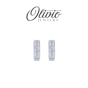 925 Sterling Silver Zirconia Crystals Ear Cuffs