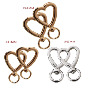 2pcs Bag Accessories Handbags Clasps Handle Heart Shape Lobster Metal Clasp Swivel Clips Snap Hooks for Key Rings