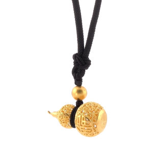 Chow Sang Sang 周生生 999.9 24K Pure Gold Cultural Blessings Fortune and Prosperity Gourd Necklace for Women & Men 70cm 90852Z Price-by-Weight