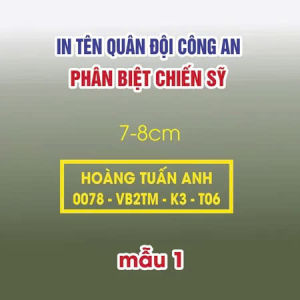 In tên theo yêu cầu phân biệt tên các chiến sĩ tự in tại nhà bằng bàn ủi nhiều mẫu lựa chọn