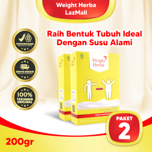 Weight Herba 2 Box -  Penggemuk Berat Badan Berisi 100% Susu Herbal Alami | 200gr