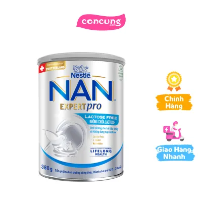 Sản phẩm dinh dưỡng công thức Nestle Nan Expert Pro Lactose Free không chứa lactose 380g