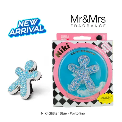 Mr&Mrs Fragrance NEW Box Edition NIKI Refillable Car Fragrance Glitter Blue (Portofino) Top Bergamot Body Orange Flower Base Angelica Roots Olfactory Floral