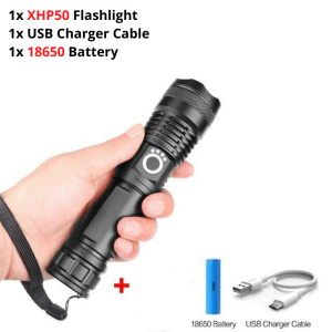 VgoNature Lampu Suluh Terang Jarak Jauh Torch light Super Bright Rechargeable Touchlight Flashlight LED Zoom Waterproof