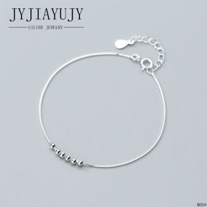JYJIAYUJY 100% Sterling Silver S925 Bracelet 3mm Six Round Beads Korean Fashion Trendy Hypoallergenic Women Jewelry Gift B004
