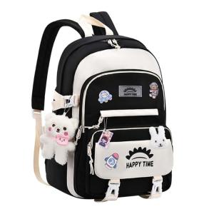 Kids School Backpack Girls Laptop Backpack Elementary School Bags Bookbags with Pins and Pendant for Teen Children