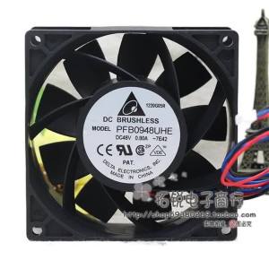 สำหรับพัดลมระบายความร้อน Delta PFB0948UHE ขนาด 9 ซม. 48V 0.8A ความเร็วสูงสำหรับอุปกรณ์อุตสาหกรรม การระบายความร้อนของเซิร์ฟเวอร์พาวเวอร์ซัพพลาย