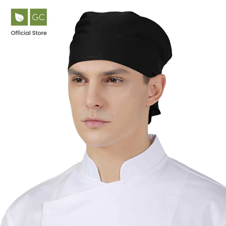 Bluebell Black Chef Bandana Hat Casual Polycotton Beanie Local