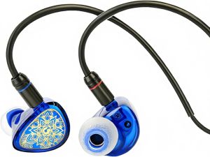 Waner S.G II in Ear Monitor HiFi Wired Earbuds10mm Dynamic DriverDiaphragm Gaming IEM Earphones with 2Pin Detachable OFC Cable for Audiophile DJ Stage (Blue 3.5mm with Mic)