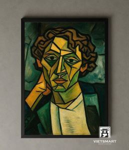 Tranh Nghệ thuật "Người Đàn Ông Mặc Véc Xanh" VIETSMART ART - Sơn dầu 60 x 90cm